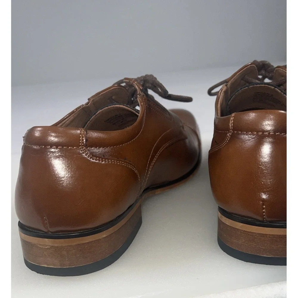 Guess GMSULAI-R Men's 8.5 Cognac Cap Toe Oxford Dress Shoes Brown Lace Up Excell